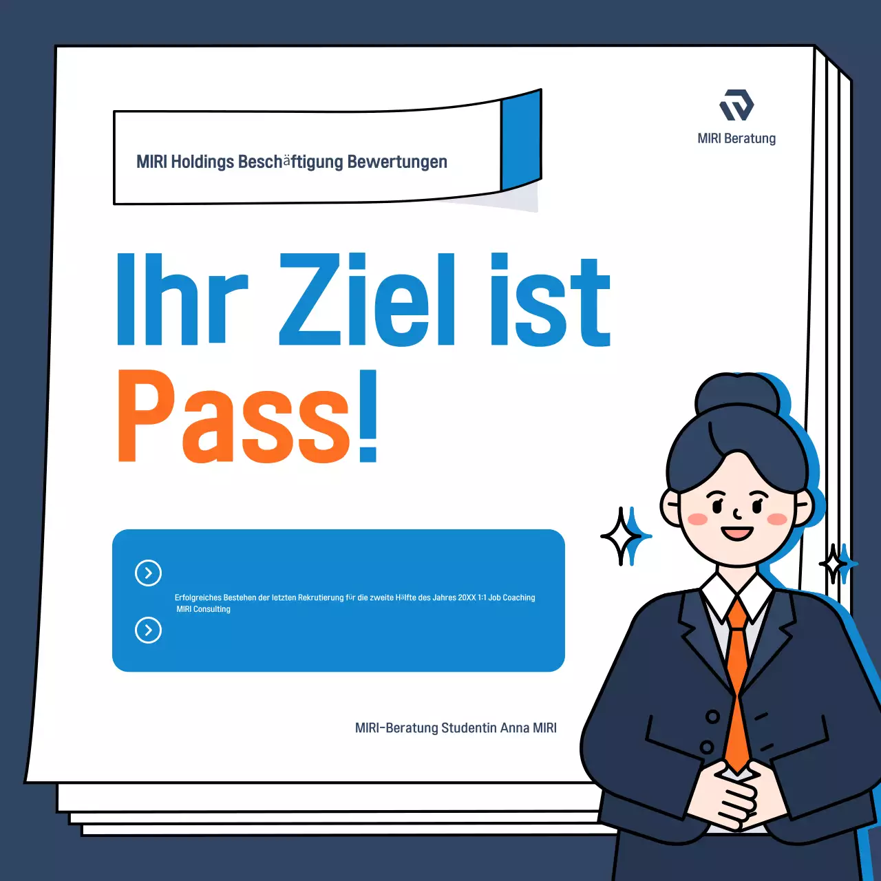 Bewerben Sie moderne Stellenanzeigen in Blau und Orange