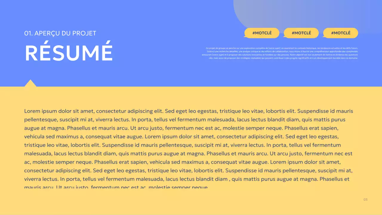 rapport de projet de groupe blue modern