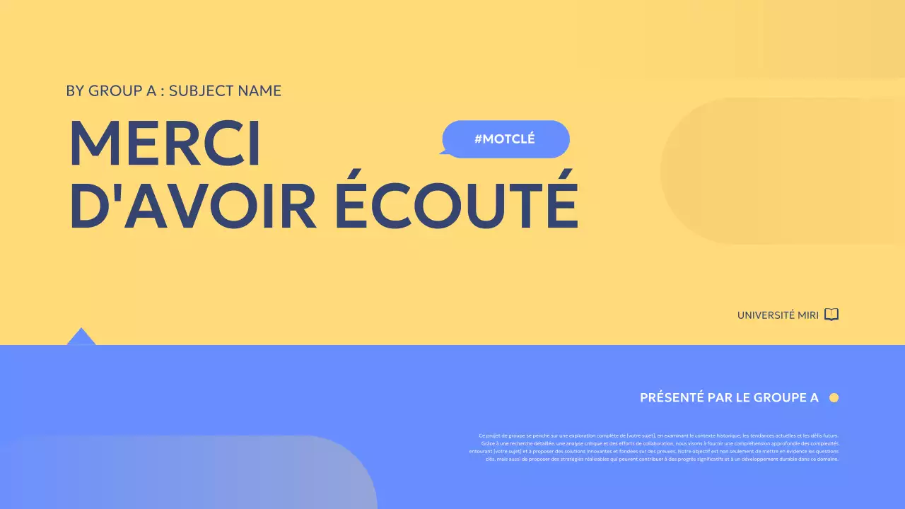 rapport de projet de groupe blue modern