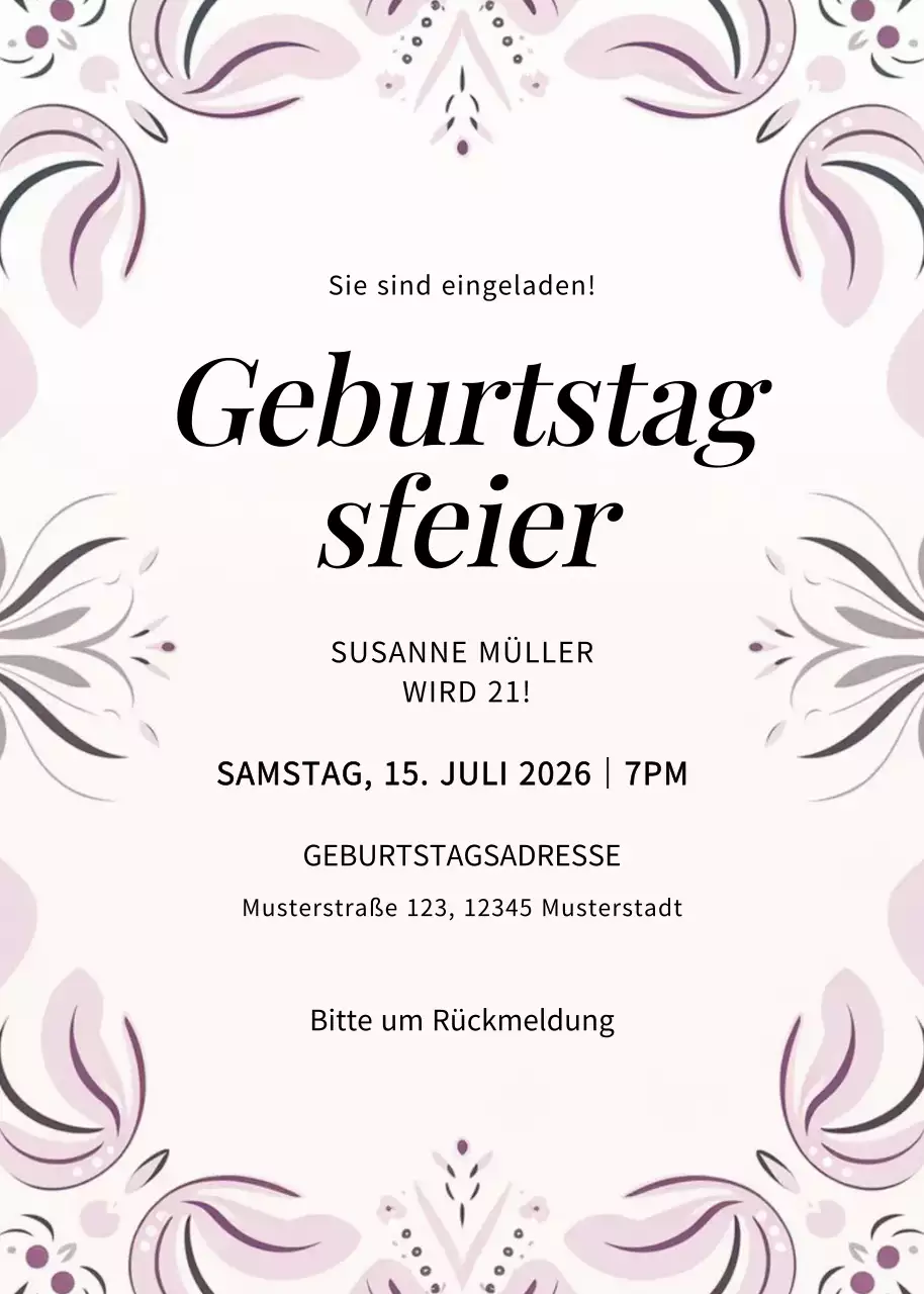 Weiß Elegante Hochzeitseinladung