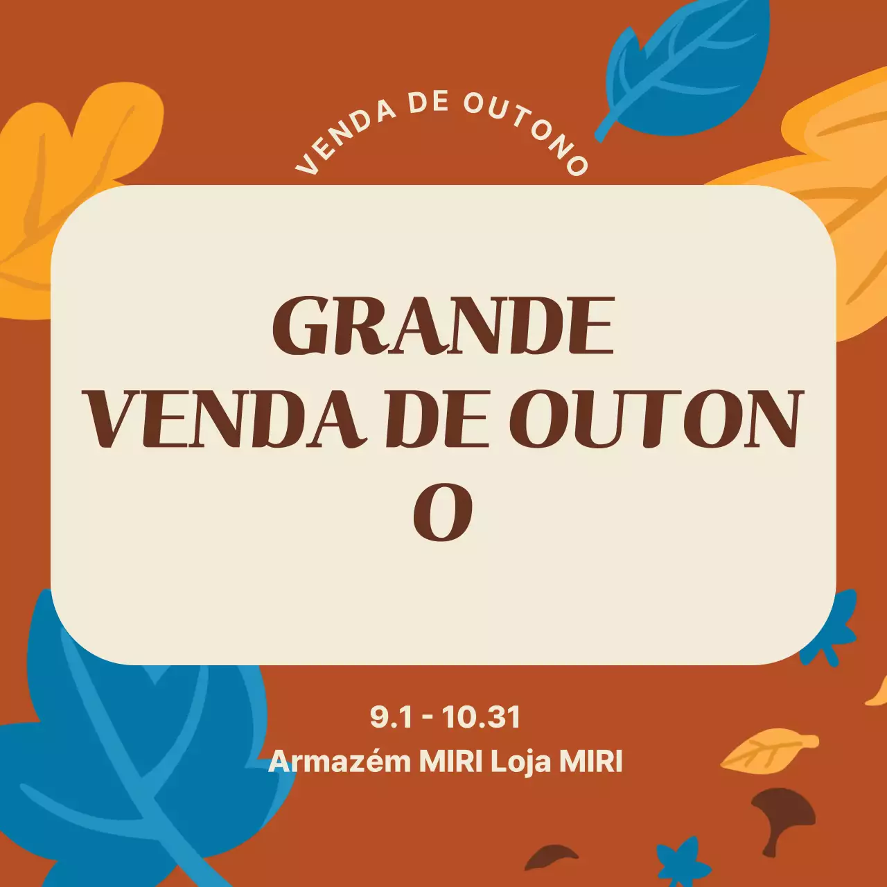 Promover uma venda de artigos vintage castanhos