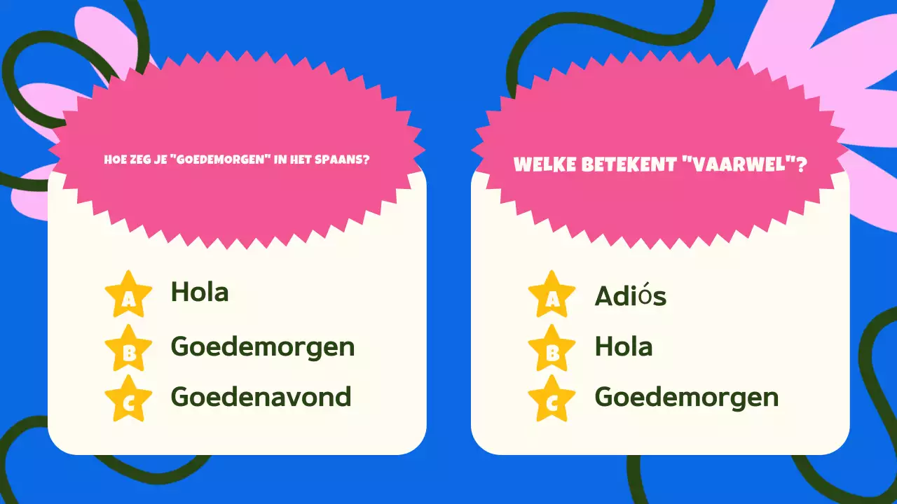 roze blauw kleurrijke taalgids