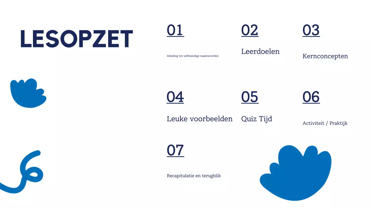 Blauw Geel Eenvoudige Grammaticagids Presentatie