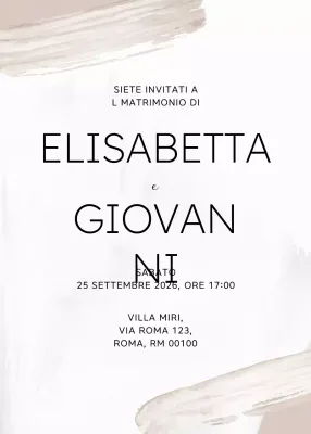 Invito di nozze elegante beige