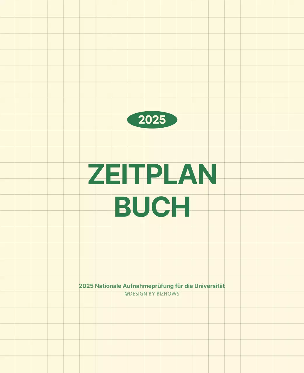 SAT D-Day Notizblock Konzept Wandkalender in grün und hellgelb