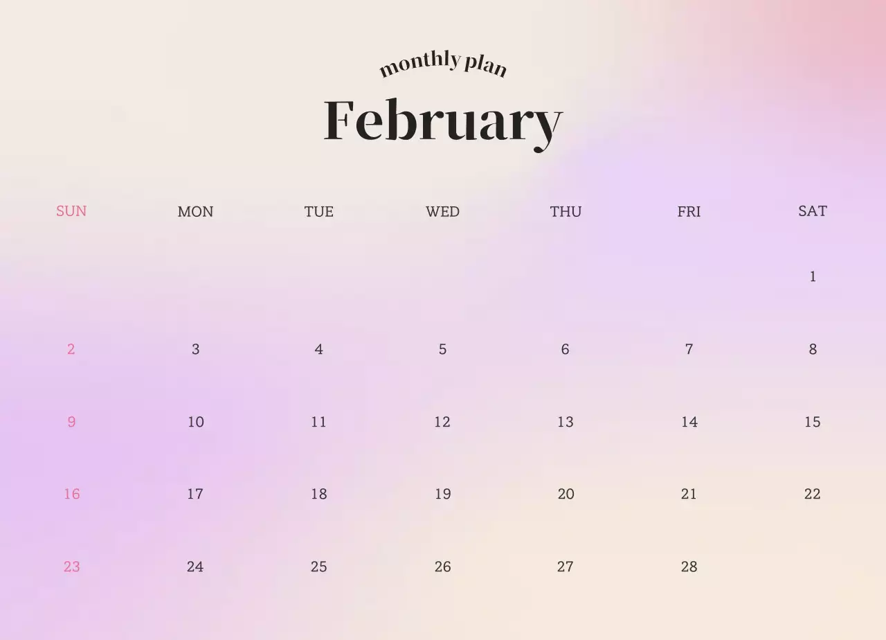 Kalender Emosi Minimalis Gradien