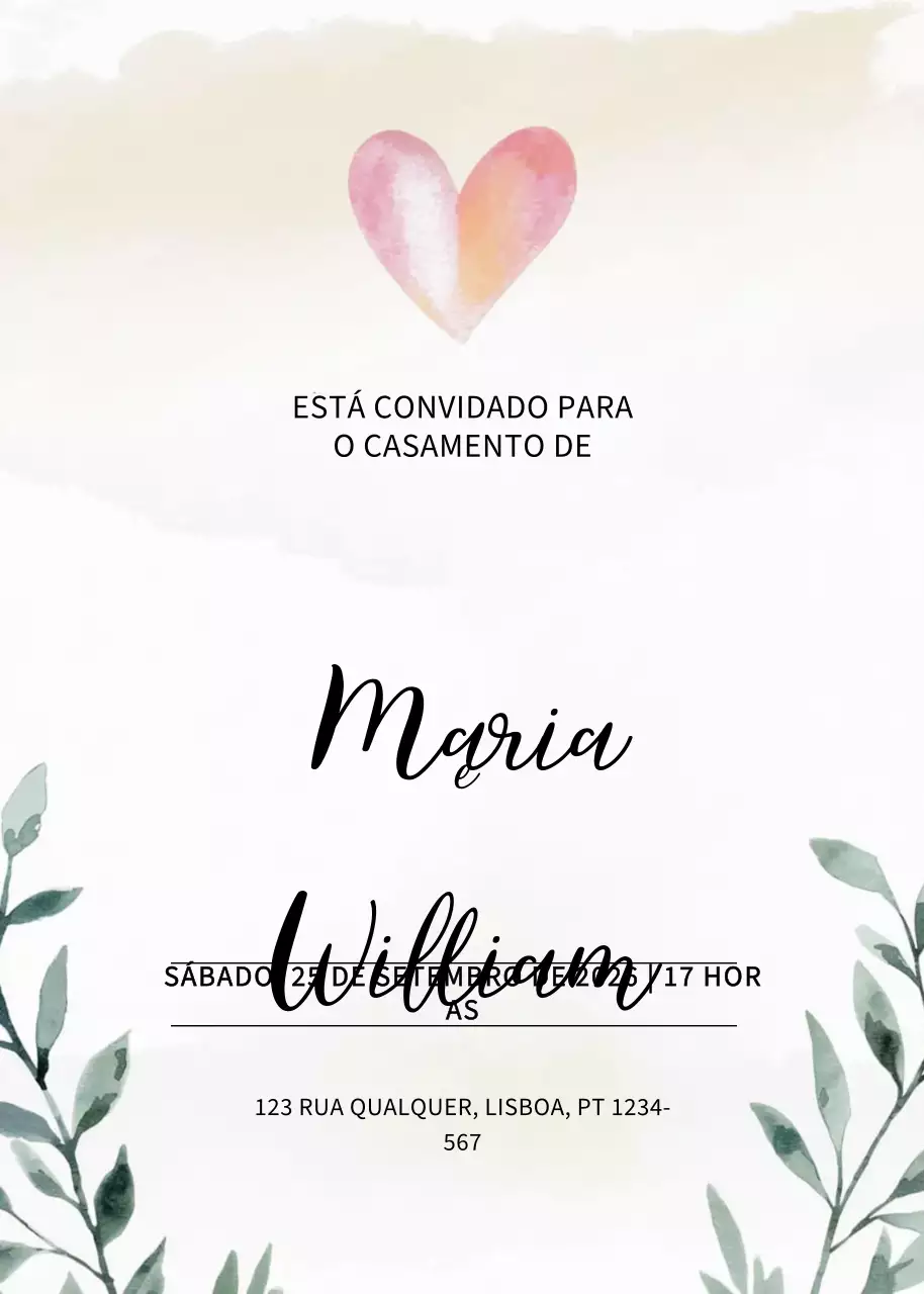 Convite de casamento bege e elegante