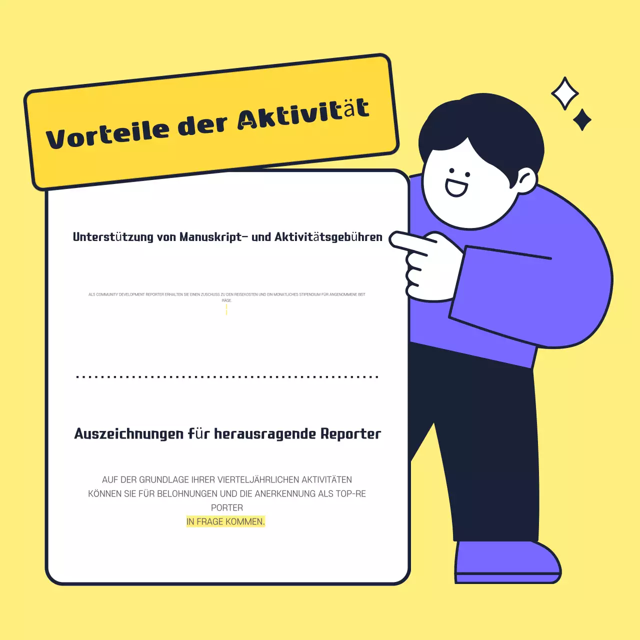 Gelbe, aufgeräumte Quartiersentwicklungsjournalisten gesucht