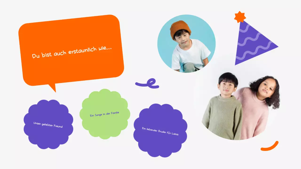 Orange Grün Verspielt Geburtstag Präsentation