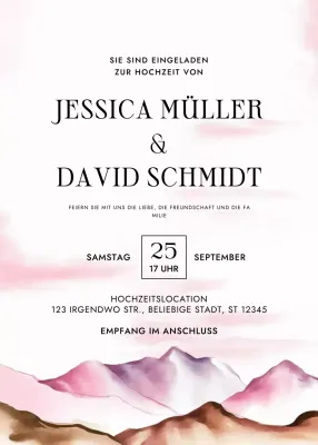Rosa Elegante Hochzeitseinladung