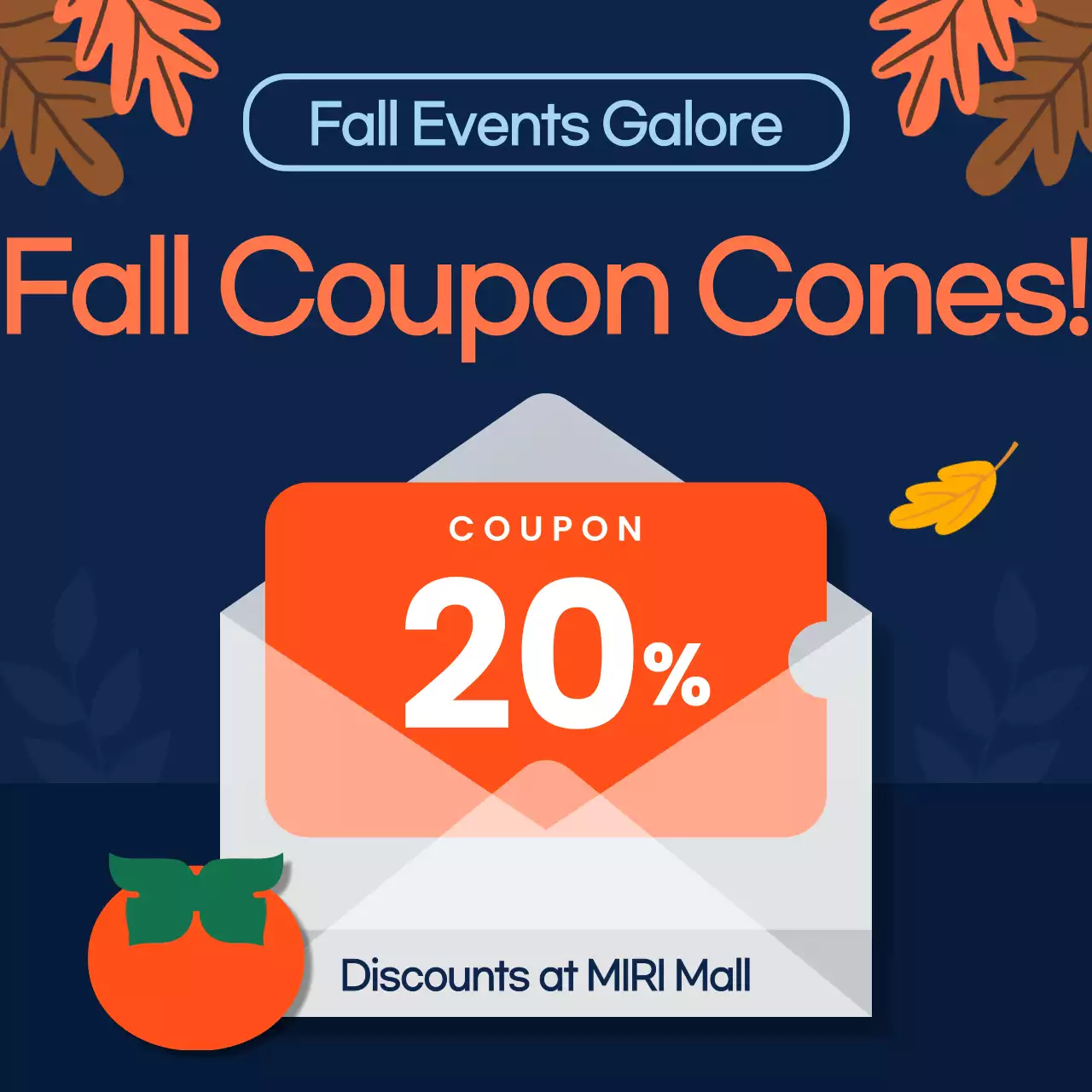 Orange Trendy Coupon Promotion Instagram Carousel