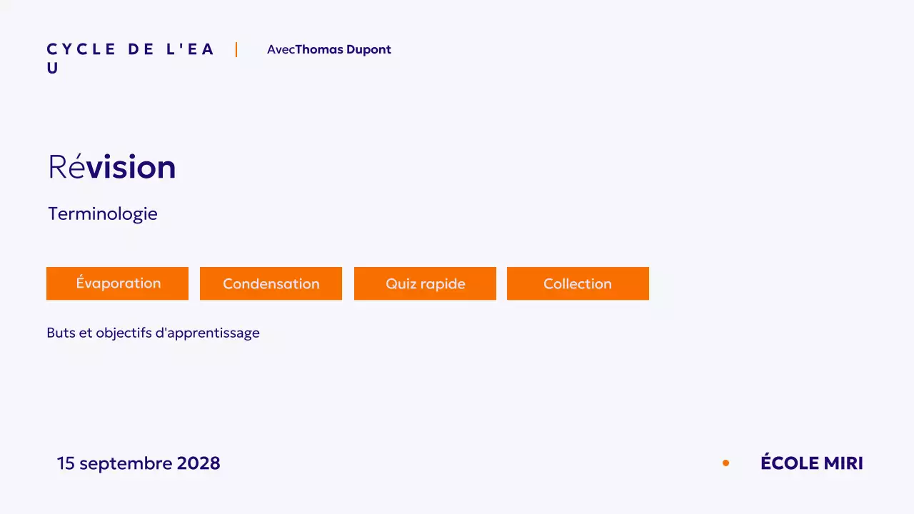 Présentation du cours de science Blu minimal