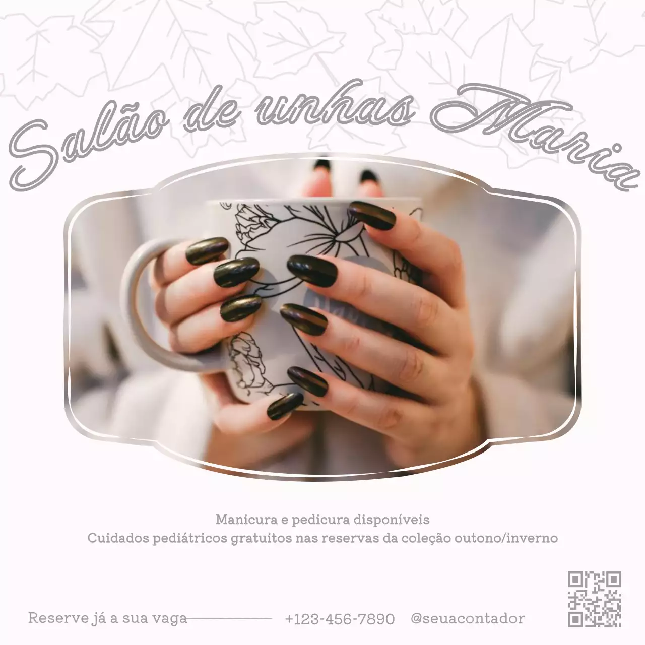 Posto de promoção de salão de unhas suave e elegante
