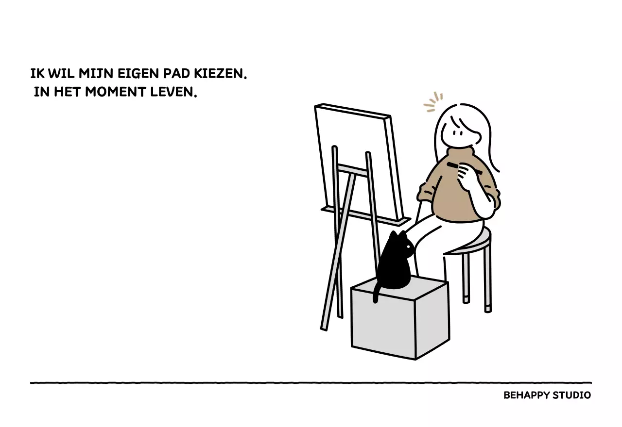 Geïllustreerde kalender met een mooie lijnstijl