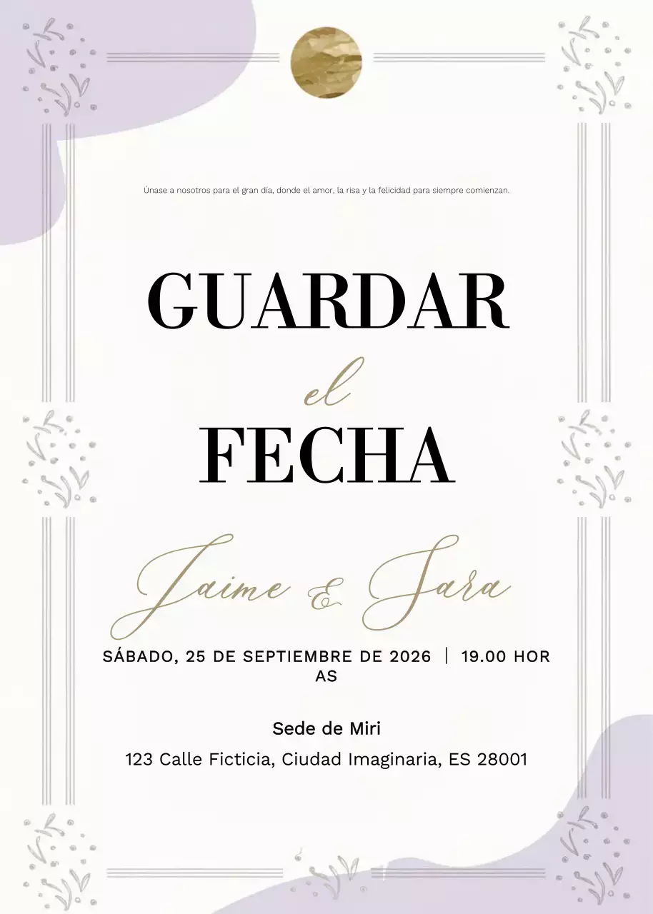 Invitación de boda elegante beige