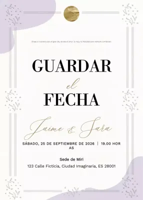 Invitación de boda elegante beige