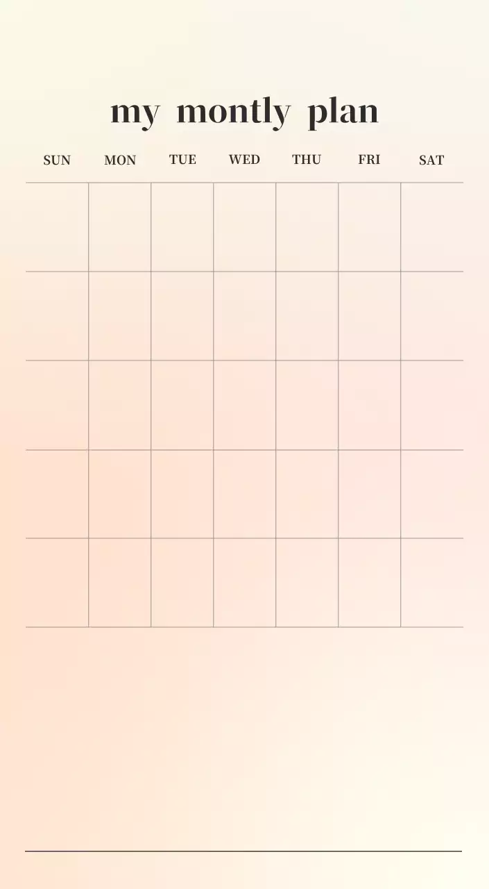 グラデーションミニマルカレンダーカレンダー