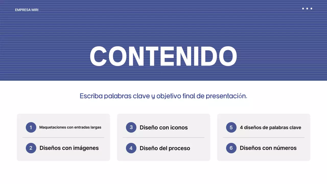 Propuesta con un sencillo fondo de rayas azules