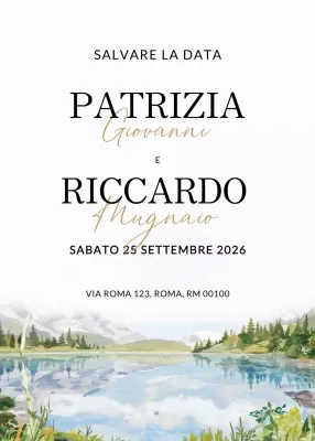 Invito di nozze elegante bianco