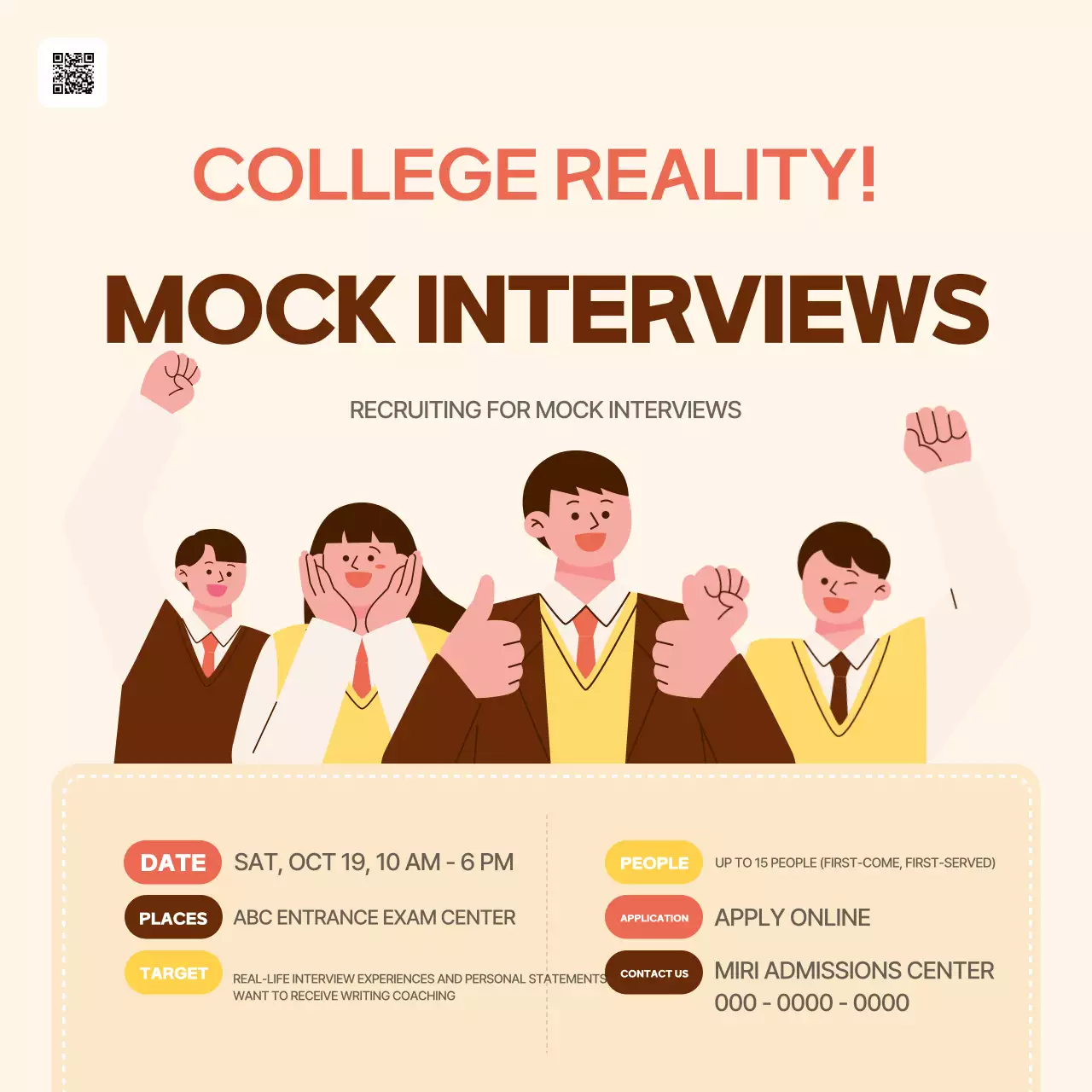 Pengumuman Acara Perguruan Tinggi Sederhana Beige Posting Media Sosial