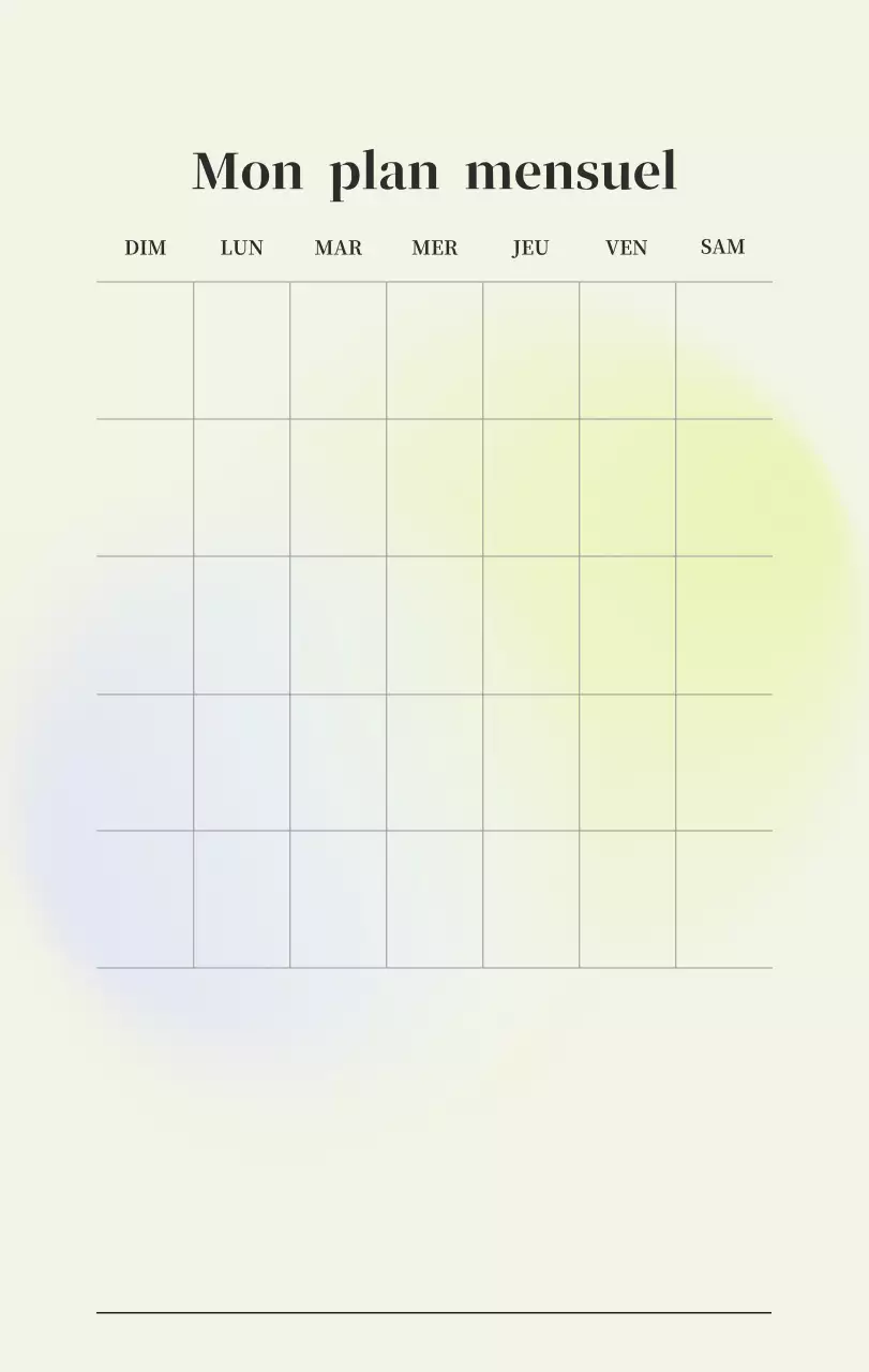 Calendrier minimaliste dégradé