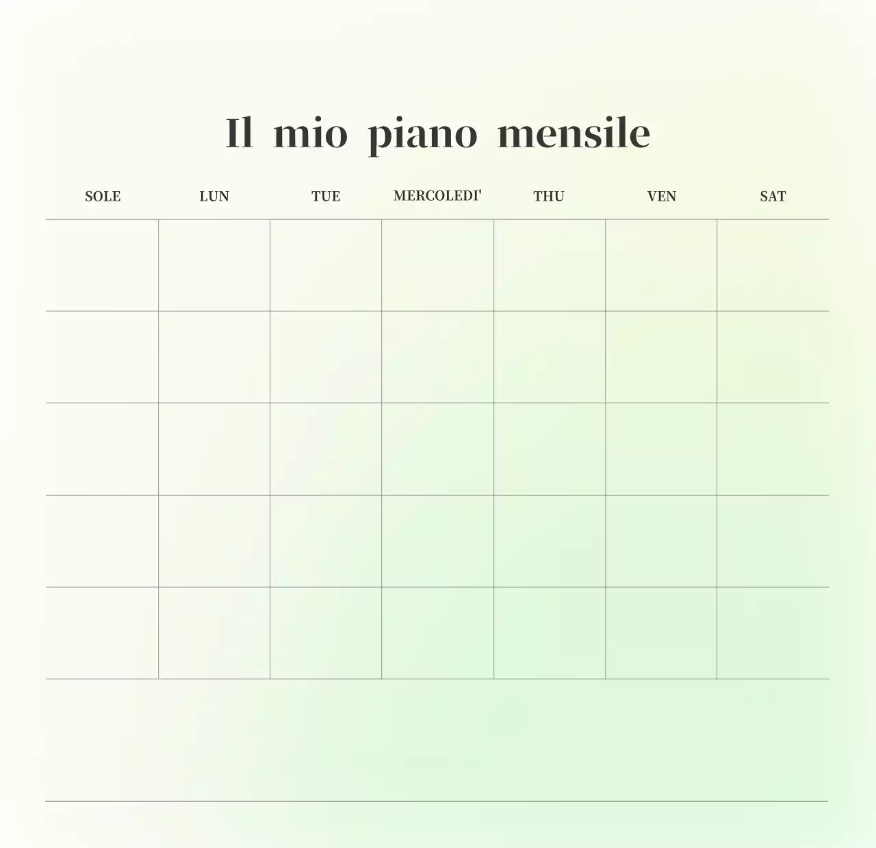 Calendario minimalista a gradi