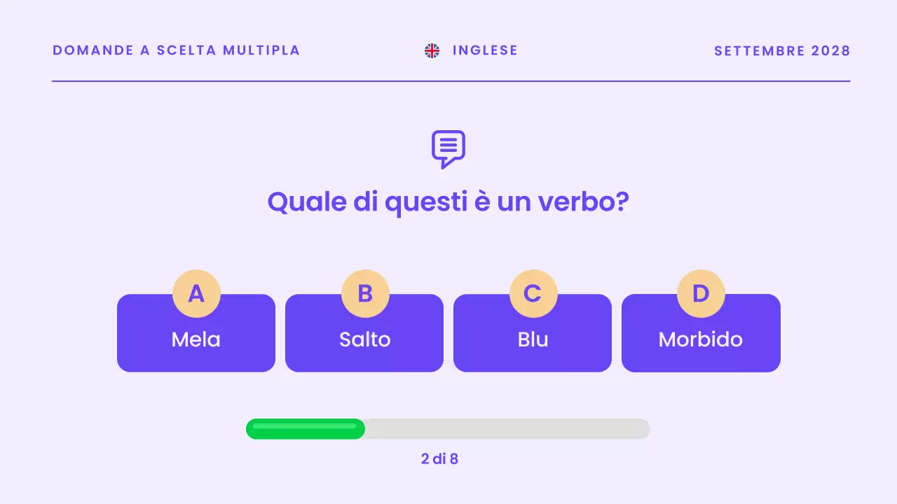 Presentazione di annuncio di quiz moderno blu