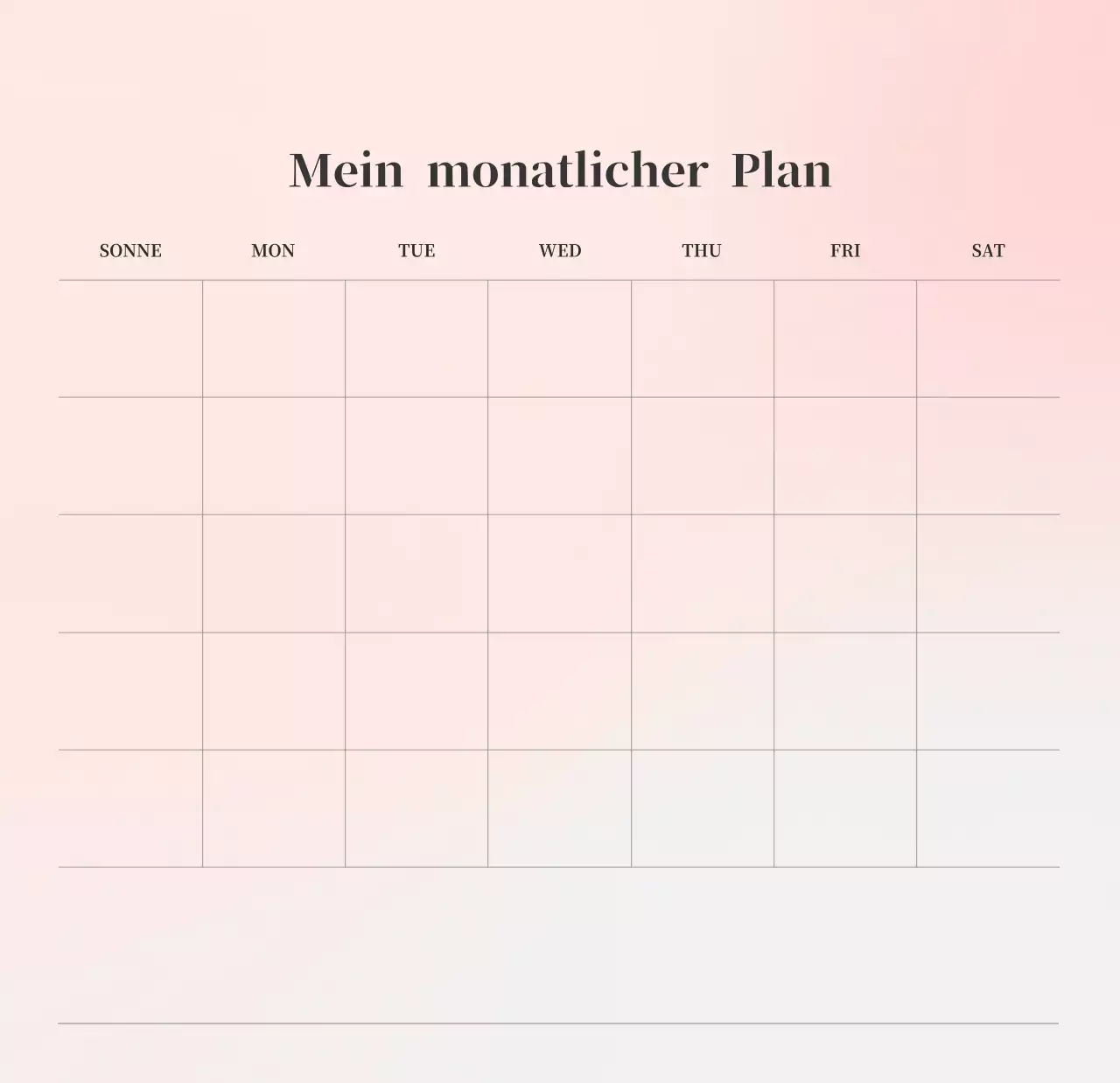 Minimalistischer Kalender mit Farbverlauf