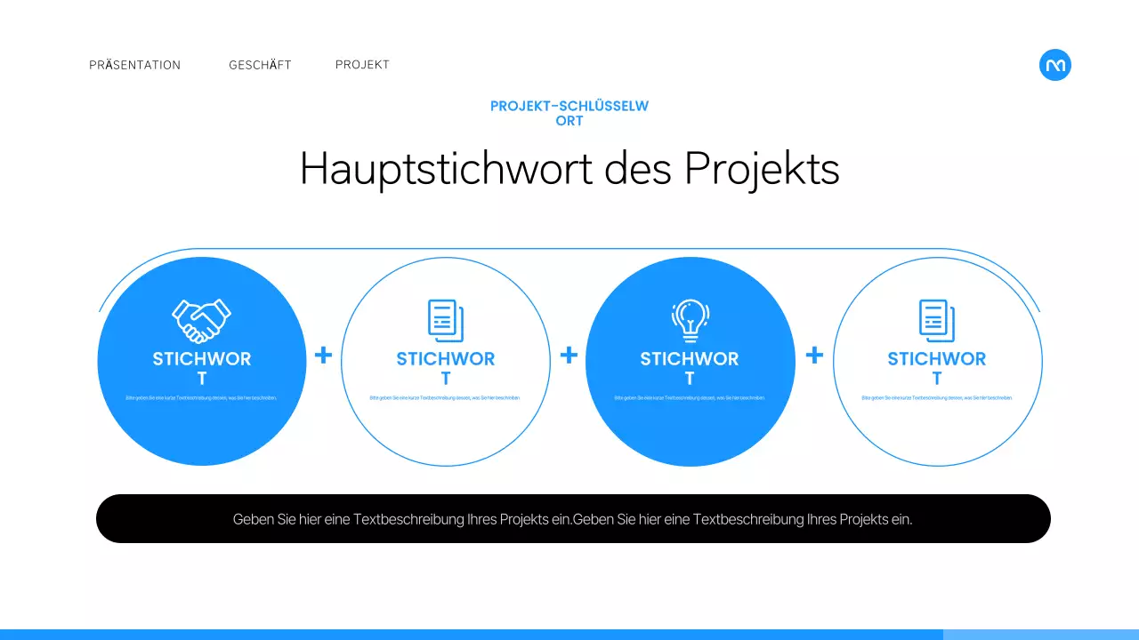 Ein einfacher Geschäftsplan in Weiß und Blau