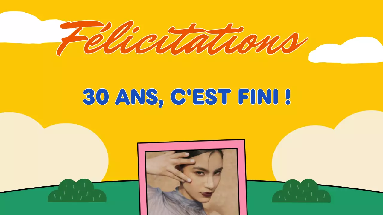 présentation d'anniversaire rétro jaune