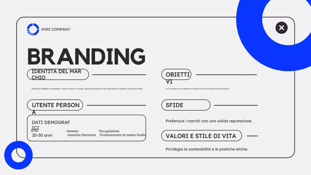 Presentazione del piano di marketing moderno grigio blu