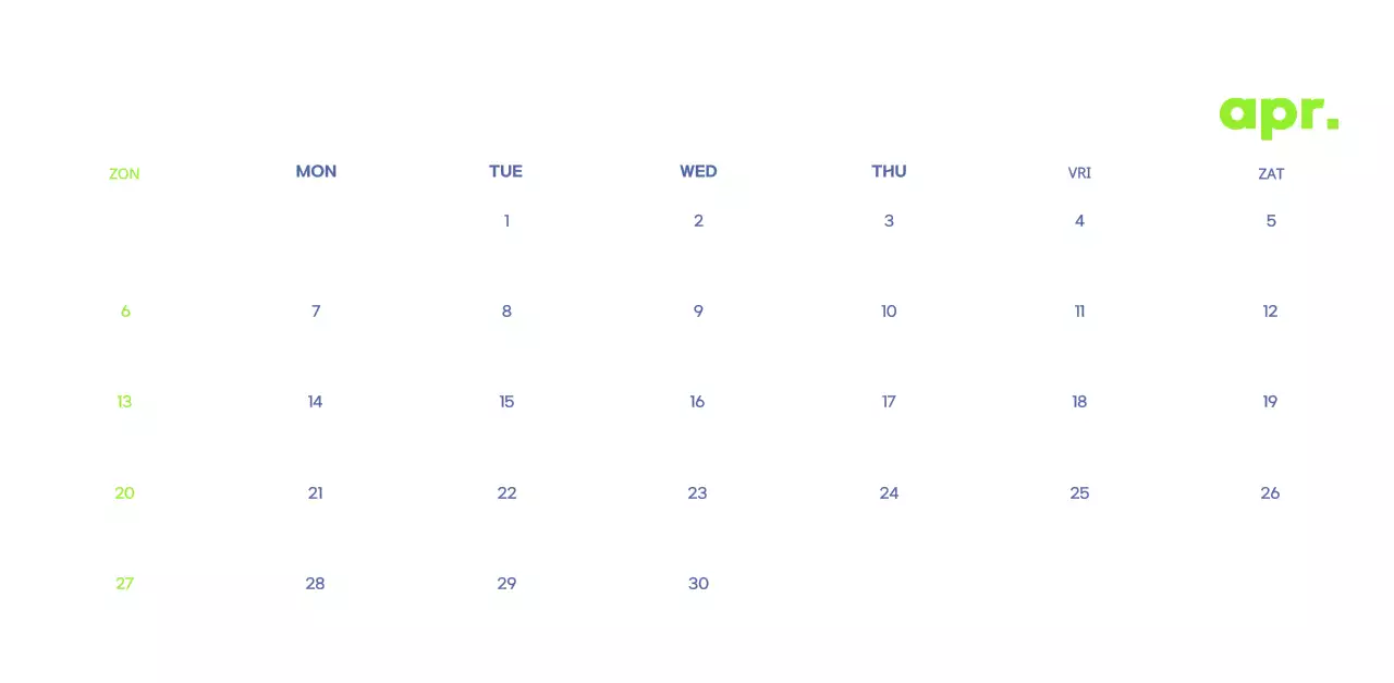 Zakelijke kalender met leuke illustraties