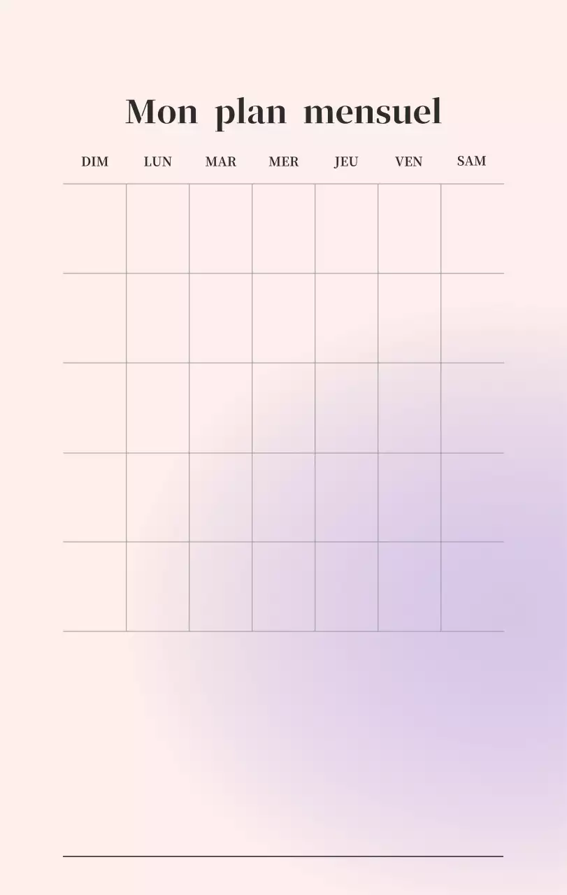 Calendrier minimaliste dégradé