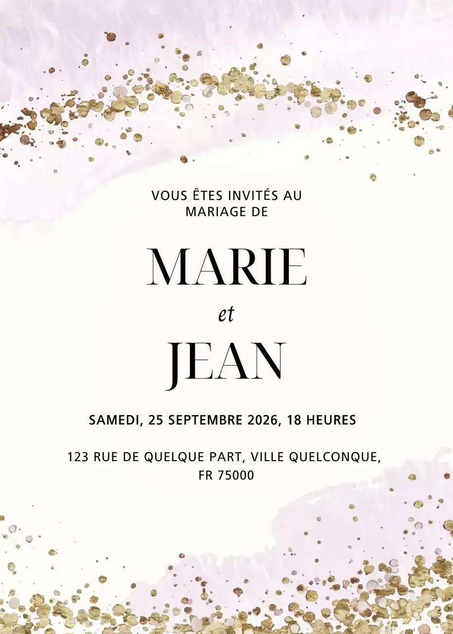 Invitation de mariage élégante et blanche