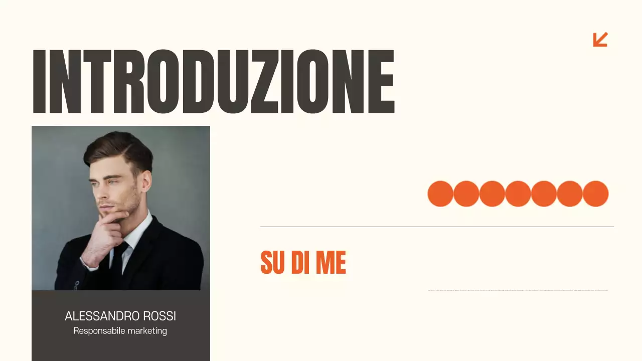 Presentazione del documento del portafoglio moderno arancione