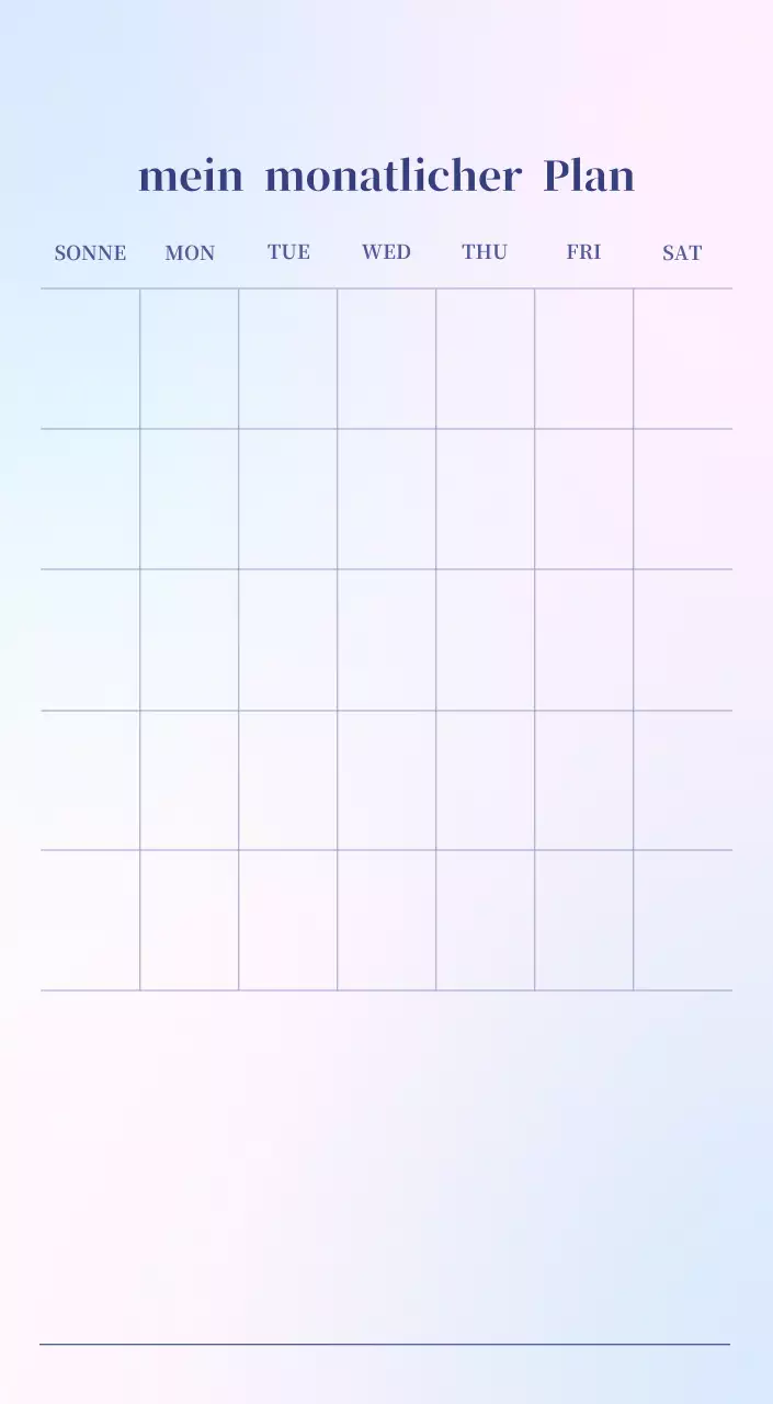 Minimalistischer Kalender mit Farbverlauf