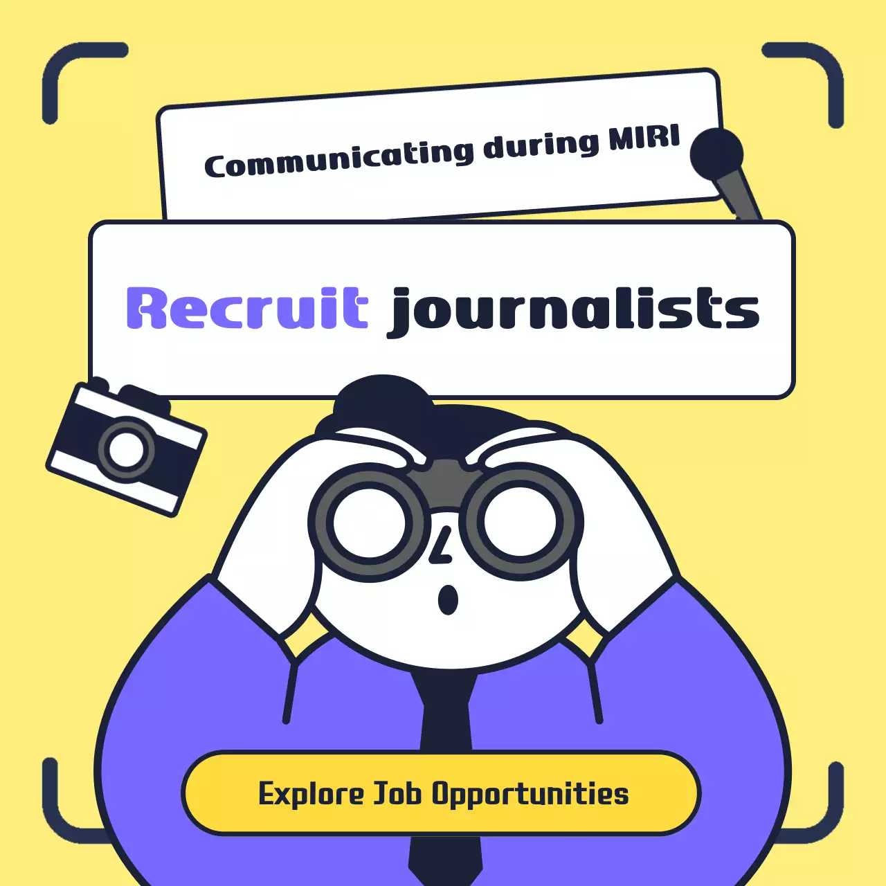 Carrossel de Instagram de recrutamento de jornalismo moderno amarelo