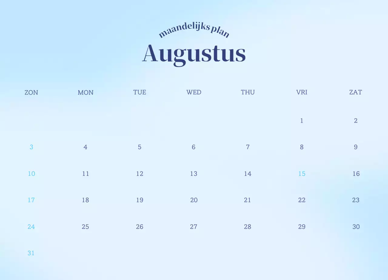 Verloop Minimalistische Emotie Kalender