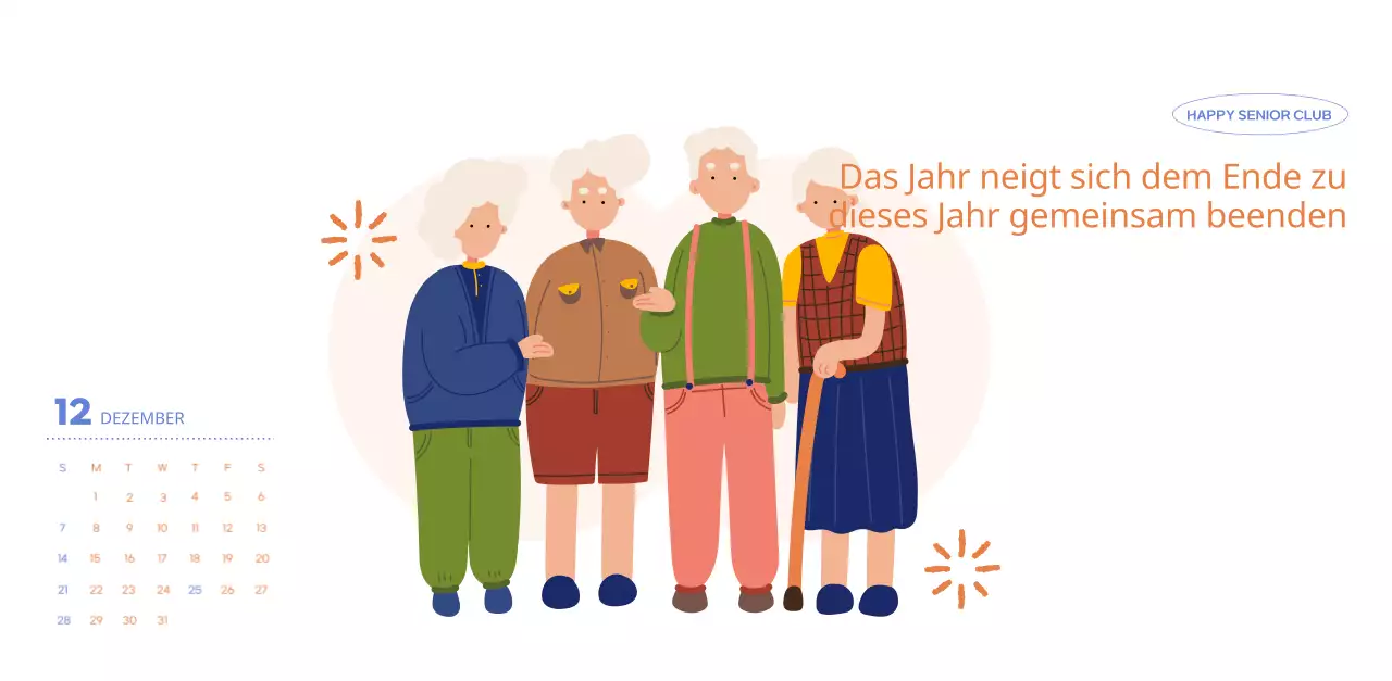 Geschäftskalender mit niedlichen Illustrationen