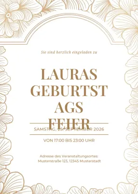 Gold elegante Geburtstagseinladung