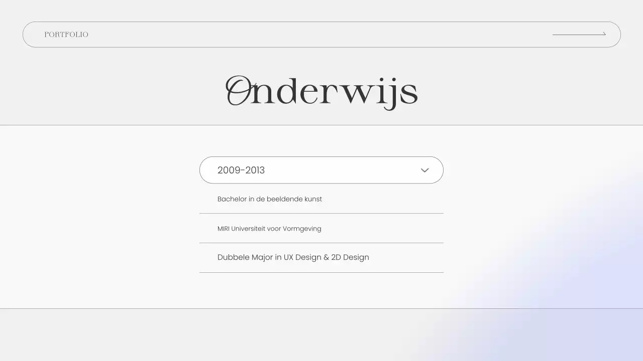 blauw elegant portfolio cv