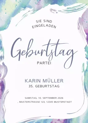 Bunte Elegante Geburtstagseinladung