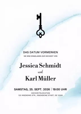 Weiß Elegante Hochzeitseinladung