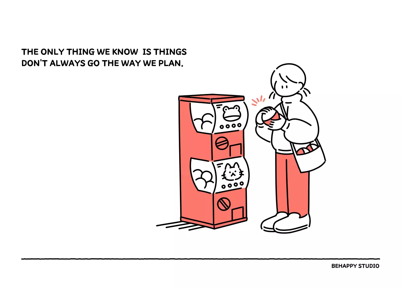 Illustrated calendar with a cute line style