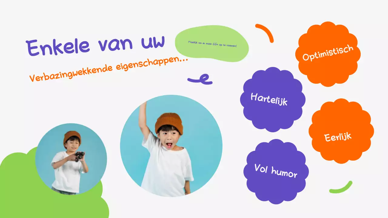 Oranje Groen Speelse Verjaardag Presentatie