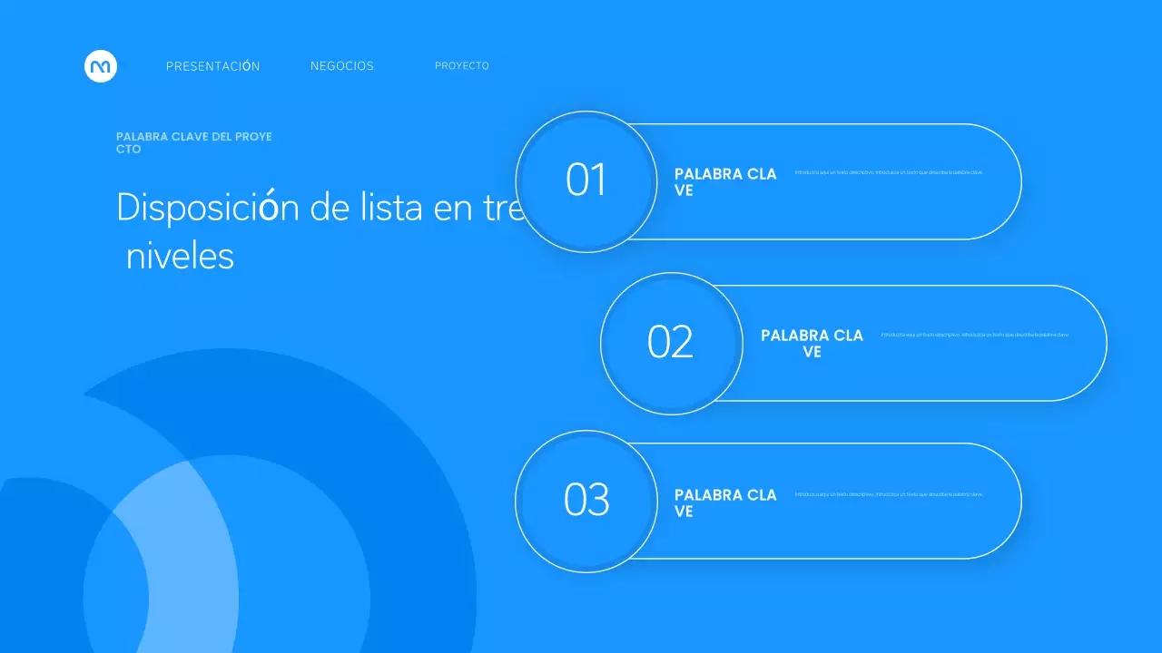 Un sencillo plan de empresa en blanco y azul