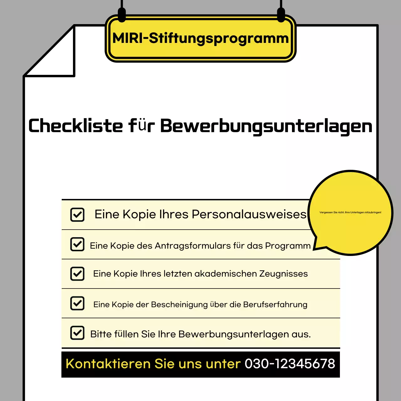 Antragsformular für die graue Reinigung