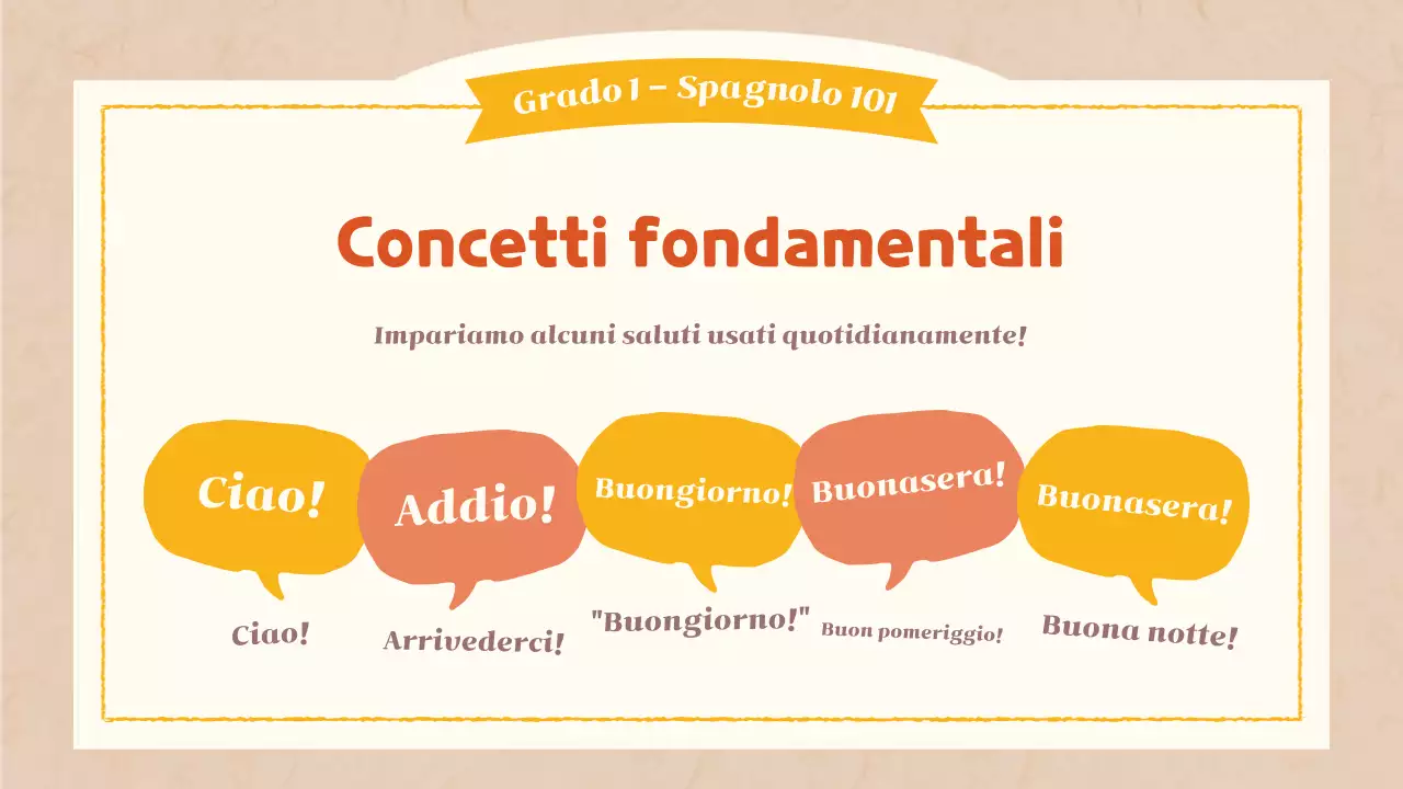 classe di lingua semplice arancione