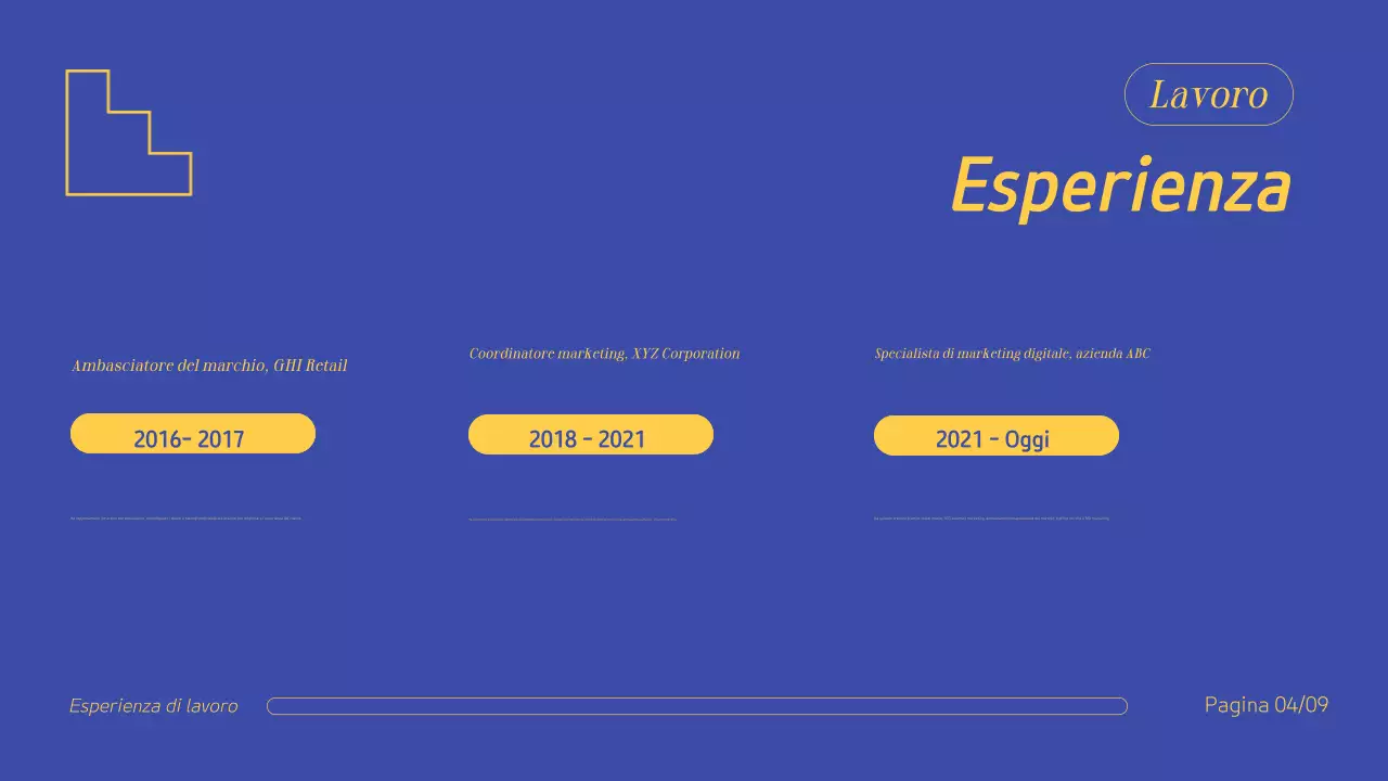 Presentazione del portafoglio creativo professionale blu-giallo