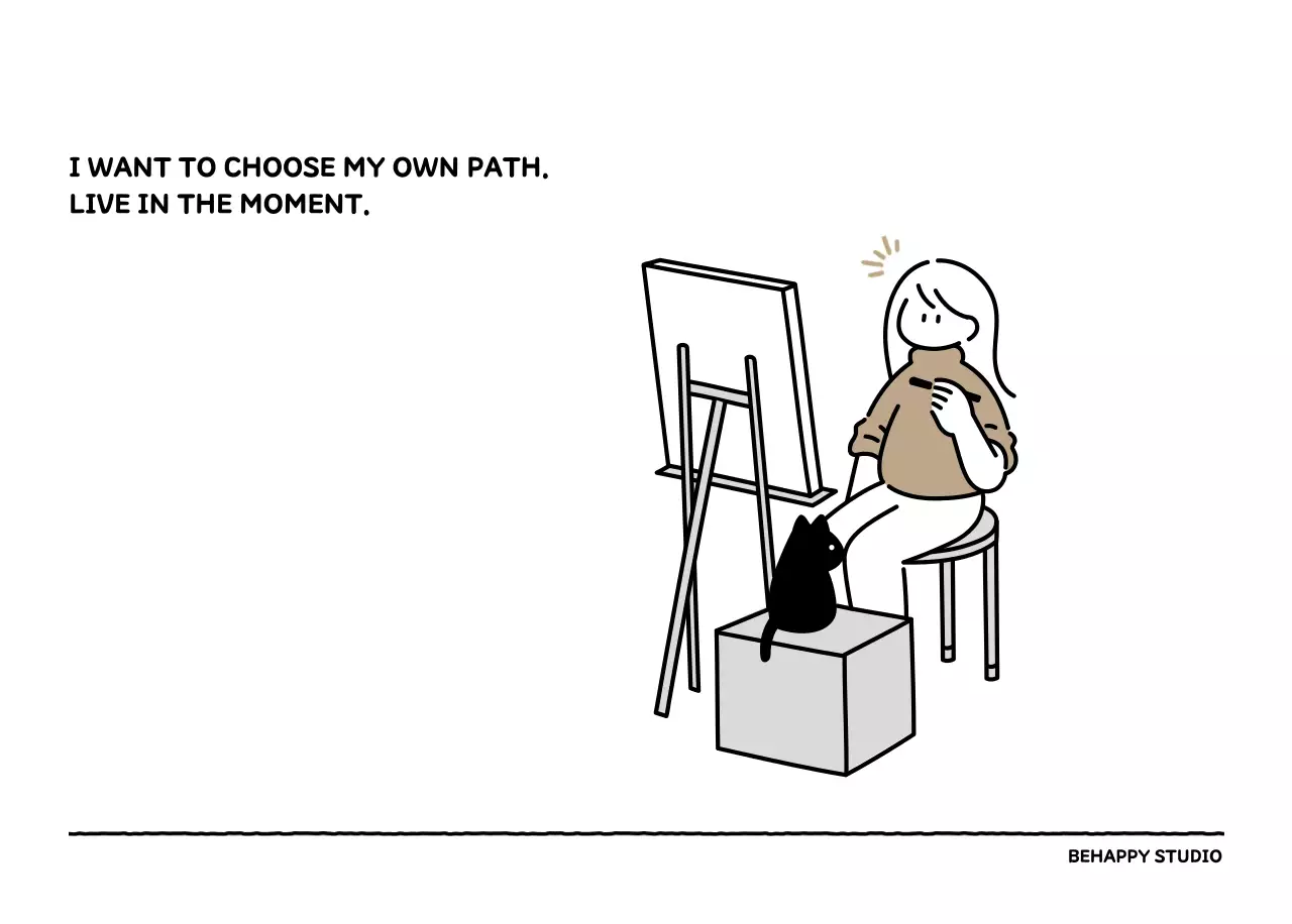 Illustrated calendar with a cute line style